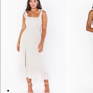 Show me your Mumu Claire Midi Dress. Ivory satin